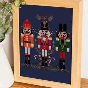 Three Nutcracker Christmas Cross Stitch Pattern: Holiday Decor (digital ...