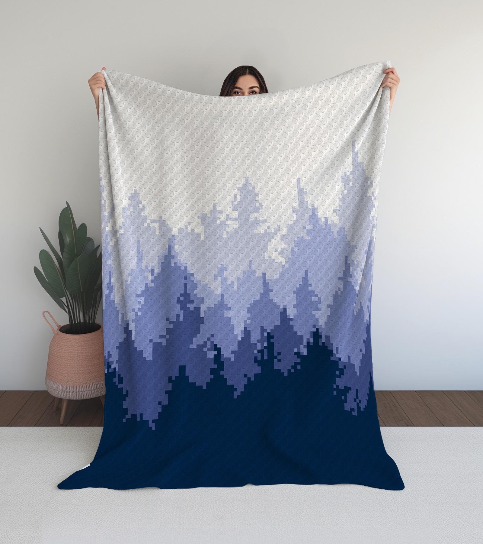 Winter Forest C2C Crochet Pattern – 5 Shades of Purple Gradient C2C Blanket Crochet Pattern