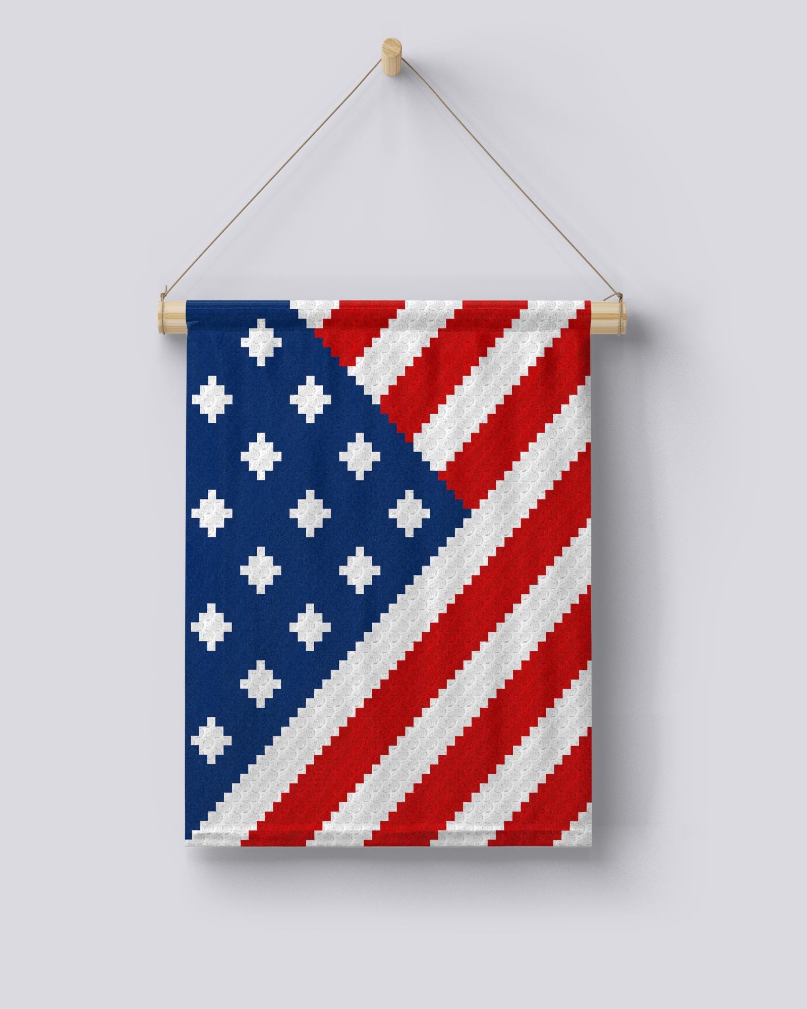 30 American Flag Crochet Patterns to Show Your Patriotic Style 19 American Flag C2C Banner Crochet Pattern