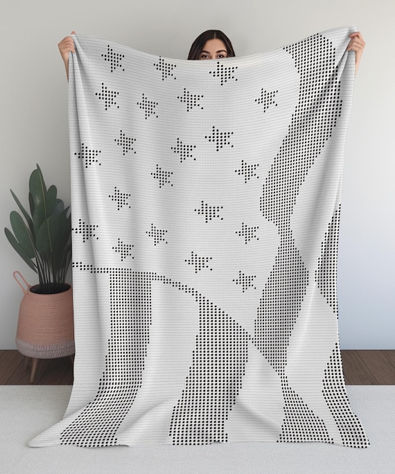 USA Flag Filet Crochet Pattern: Patriotic Blanket, Americana Home Decor (PDF Pattern)