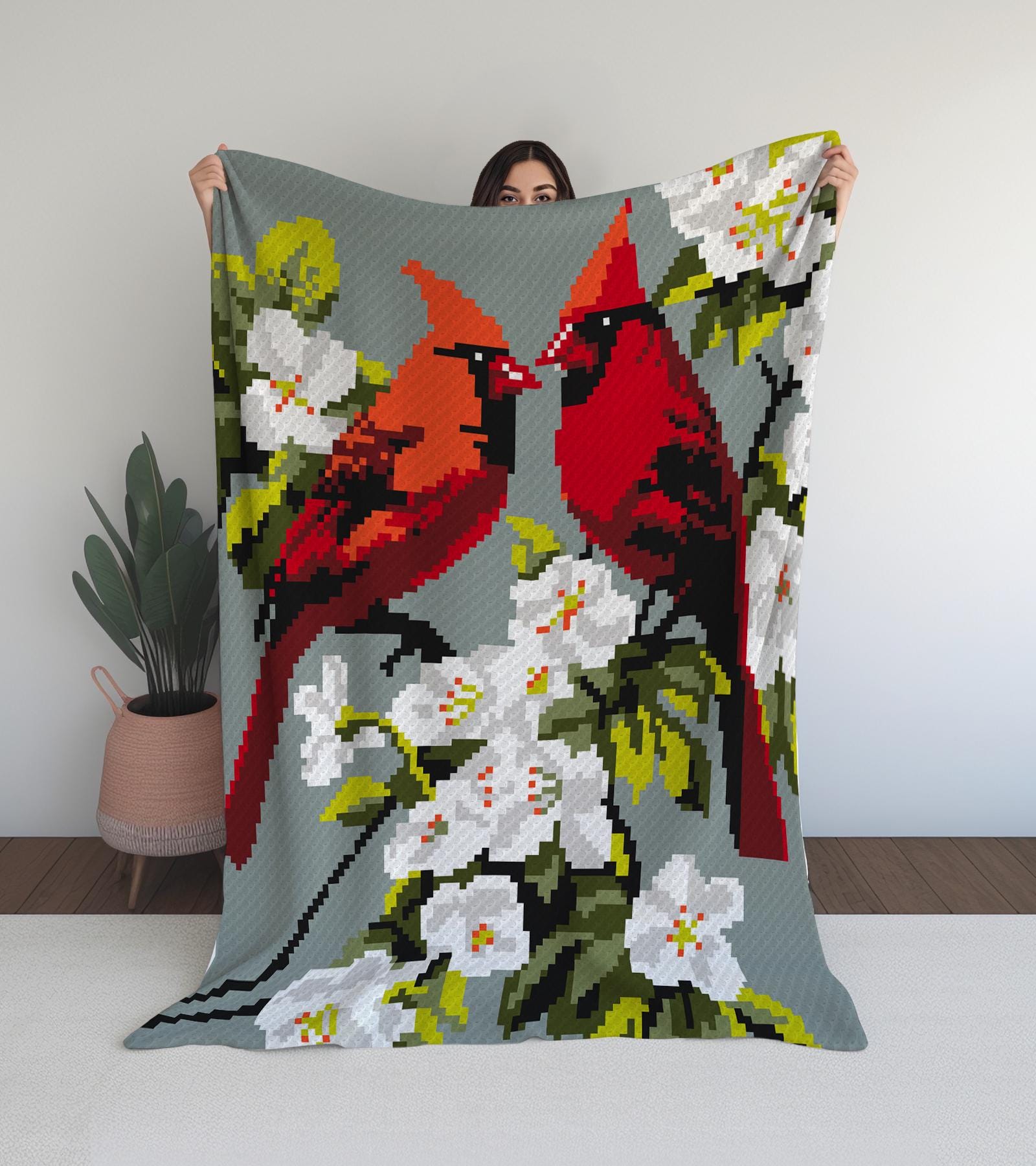 35 Cardinal Crochet Patterns to Stitch for Gifts, Decor, and Bird Lovers 30 Cardinal Birds C2C Crochet Blanket Pattern: Dogwood