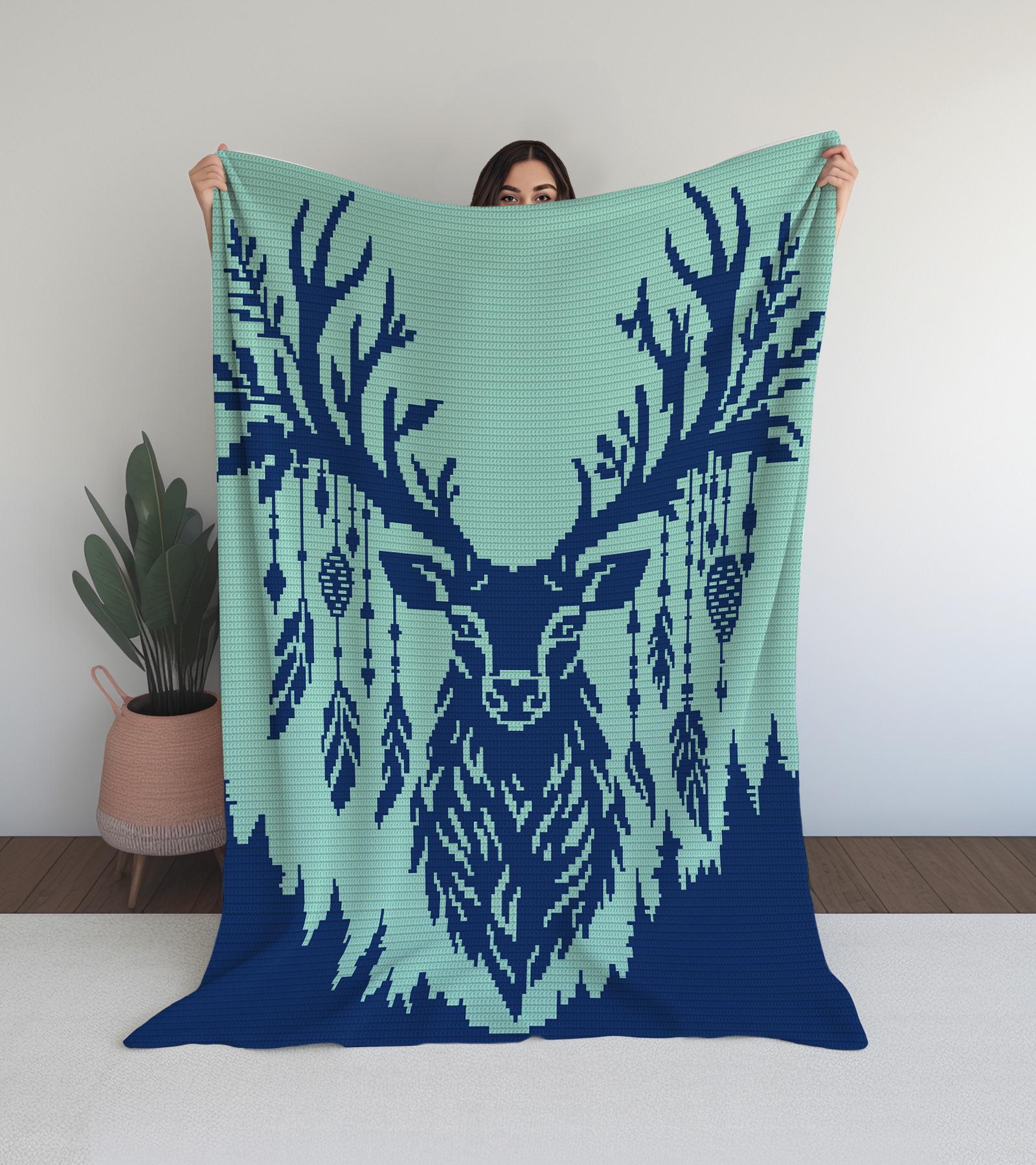 24 Crochet Dreamcatcher Patterns: 24 Beautiful Designs 10 Deer Dreamcatcher Mosaic Crochet Blanket