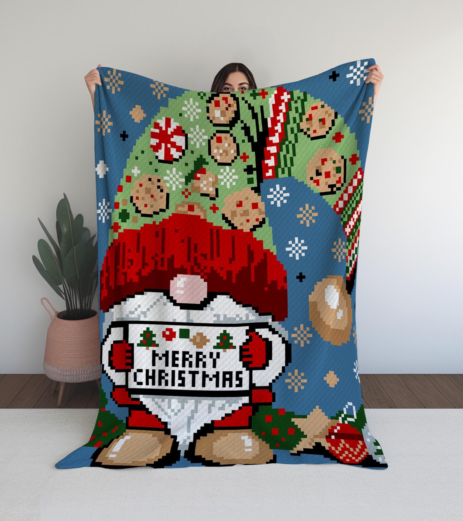 C2C Christmas Gnome Blanket with Cookies Pattern