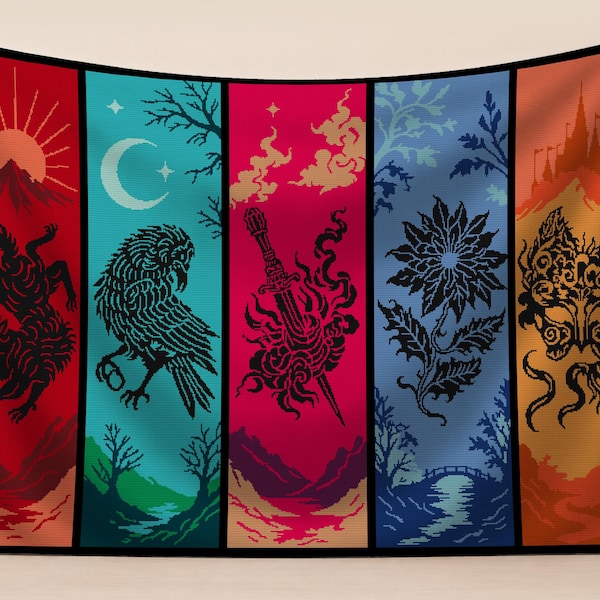 Padrão de manta de crochê Fantasy Court | Graphgan inspirado em SJM (padrão em PDF)