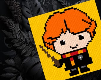 Red-Haired Wizard Crochet Blanket Pattern - Whimsical Wizards Series (PDF Pattern)