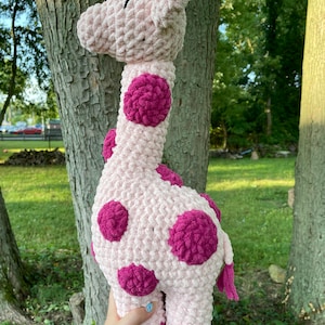 Little English Crochet Footie, Pink Giraffe main image 0