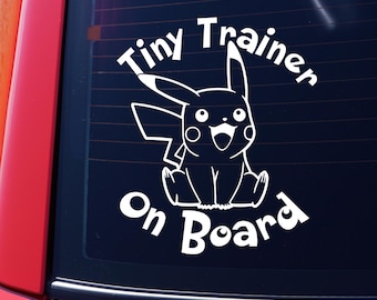 Tiny Trainer On Board Pokemon Baby Car Decal Graphic Infant Safety Sticker New Parents Baby Shower Gift Expecting Mom Cute Pokemon