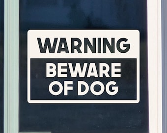 Warning Beware Of Dog Decal Dog Safety Home Security Vinyl Sticker Pet Owner Gift Outdoor Warning Sign Dog Lover