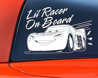 Lightning McQueen Baby On Board Car Decal Graphic Cars Movie Racecar Infant Safety Sticker Boy Baby Shower Gift Car Window Sign