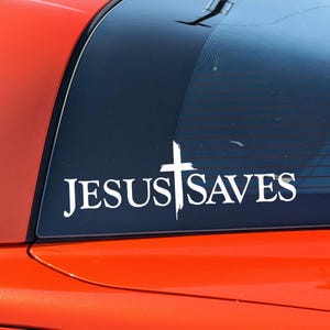 Jesus Saves Sticker Jesus Sticker Christian Faith Gift Religious Church Decal Car Window Sticker Holy Bible Decal Prayer Decal God Sticker