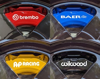 2x Brake Caliper Decals Pair Custom Aftermarket Performance Vinyl Stickers Set Heat Resistant Automotive Racing Car Graphics Multiple Styles