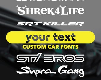 Custom Text Decal Personalized Vinyl Lettering Name Sticker Automotive Racing JDM Car Culture Window Graphic