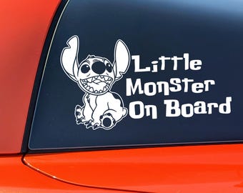 Lilo and Stitch Baby On Board Car Decal Graphic Funny Cute Infant Safety Sticker New Parents Baby Shower Gift Newborn Boy