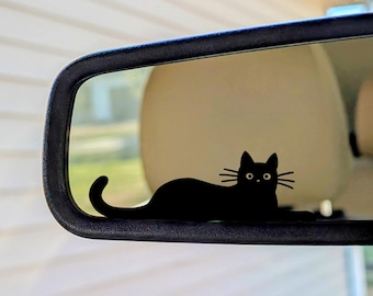Cat Laying Down Decal Peeking Cat Sticker Funny Cat Lover Gift Cat Mom Car Window Rearview Mirror Vinyl Graphic Easter Egg