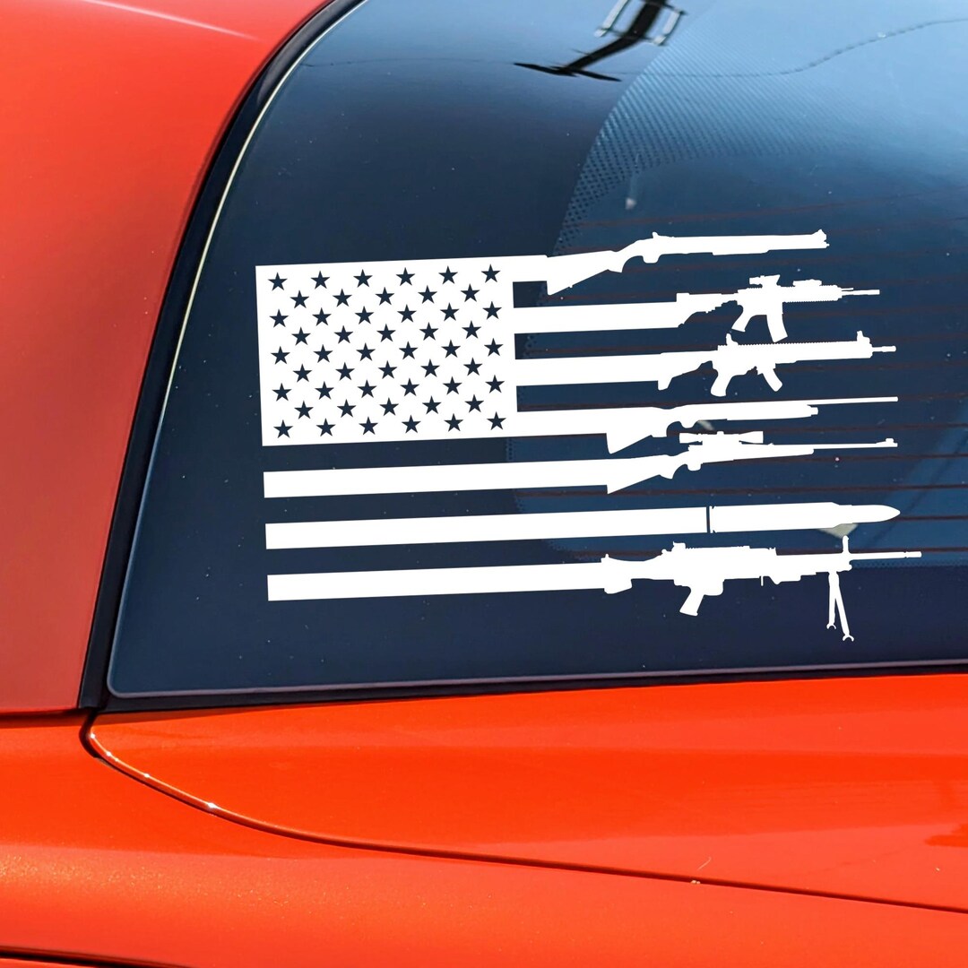 Gun Rights Stickers Gun American Flag Sticker Pro Gun Owner Decal 2nd Amendment Sticker ...