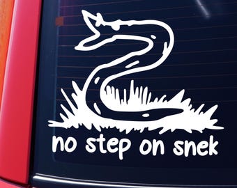 No Step On Snek Decal Dont Tread On Snake Funny USA Patriotic Liberty Car Window Graphic Gift American Sticker