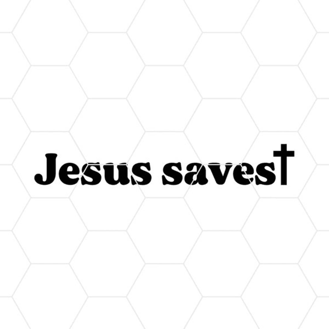 Jesus Saves Sticker, Christian Label, Jesus Car Decal, Die Cut Label