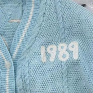 Vintage-Vibes: Blaue Strick-Cardigans Herbst-Chic für Frauen, koreanischer Y2K-Stil, lange Ärmel, geknöpfte Wärme, handgefertigte Konzert-Strickwaren Bild 1