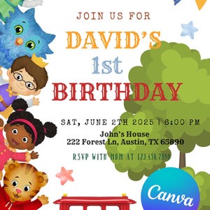 Invitation d'anniversaire de quartier Tiger de Daniel