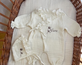 Rompers (0-3)|baby shower gift|muslin romper|muslin romper|baby gift|baby shower gift|personalized romper|newborn|