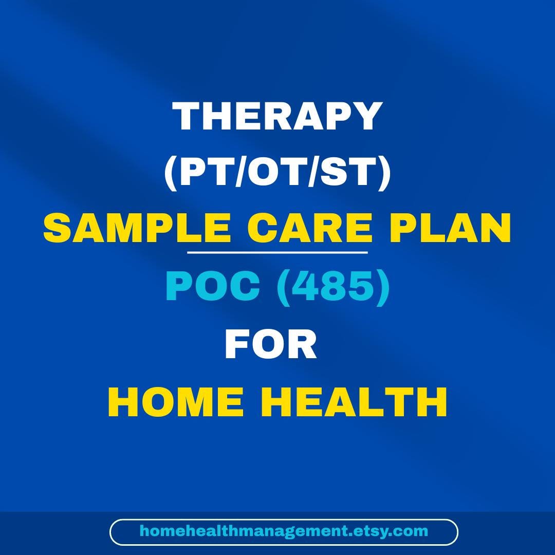 Therapy (PT/OT/ST) Plan of Care - Etsy
