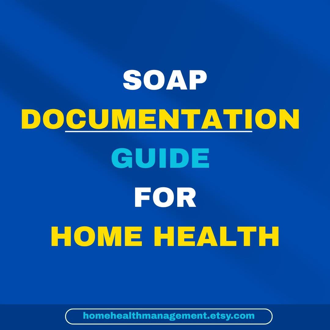 SOAP Documentation Guide for Home Health - Etsy