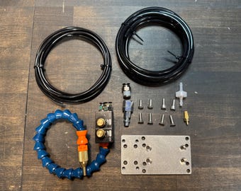 Complete Kit - FoxAlien Masuter 3S MaxZ Chip Clearing Air Nozzle Mounting Plate Coolant Sprayer Upgrade Kit CNC Router