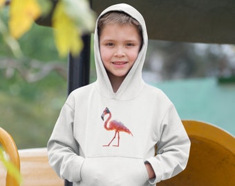 Sudadera con capucha orgánica para niños - Stanley/Stella Eco Chic - DJ flamenco geométrico con auriculares en estilo low poly