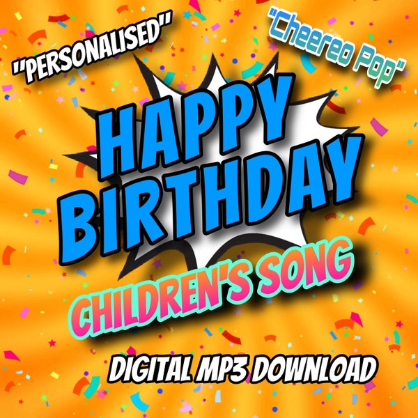 Aanpasbaar kinderverjaardagsliedje, gepersonaliseerd met naam en leeftijd, digitale mp3-download, aangepaste tekst, Duits (op aanvraag)