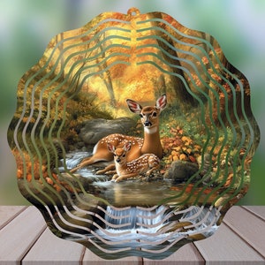 Deer Wind Spinner Garden Decor Porch Decor Sublimation Handmade