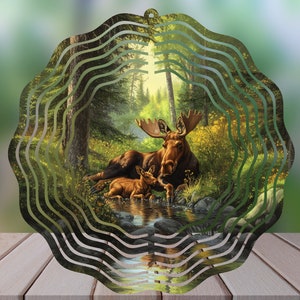 Moose Wind Spinner Garden Decor Porch Decor Sublimation Handmade