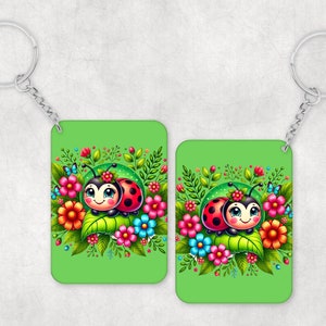 Lady Bug Keychain Sublimation Handmade