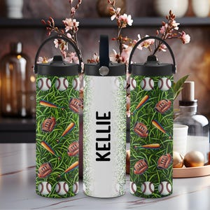 Wasserflasche, Benutzerdefiniert, benutzerdefinierte Wasserflasche, personalisierte Wasserflasche, Baseball Wasserflasche, Sportwasserflasche, personalisierte Geschenke