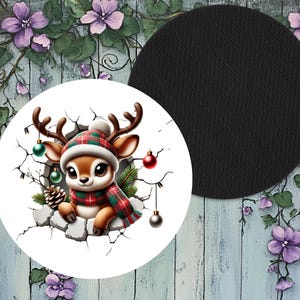 Coaster, Christmas Coaster, Reindeer Coaster, Coasters, Coaster Set, Coaster Sets, Handmade, Home Decor, Kitchen, Christmas Gifts