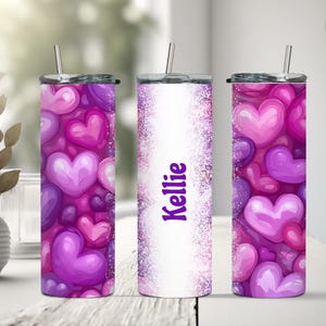 Heart Pattern Tumbler, 20 oz Tumbler, Handmade, Custom, Custom Tumbler, Personalized, Personalized Tumbler, Valentine&#39;s Day, Gift idea