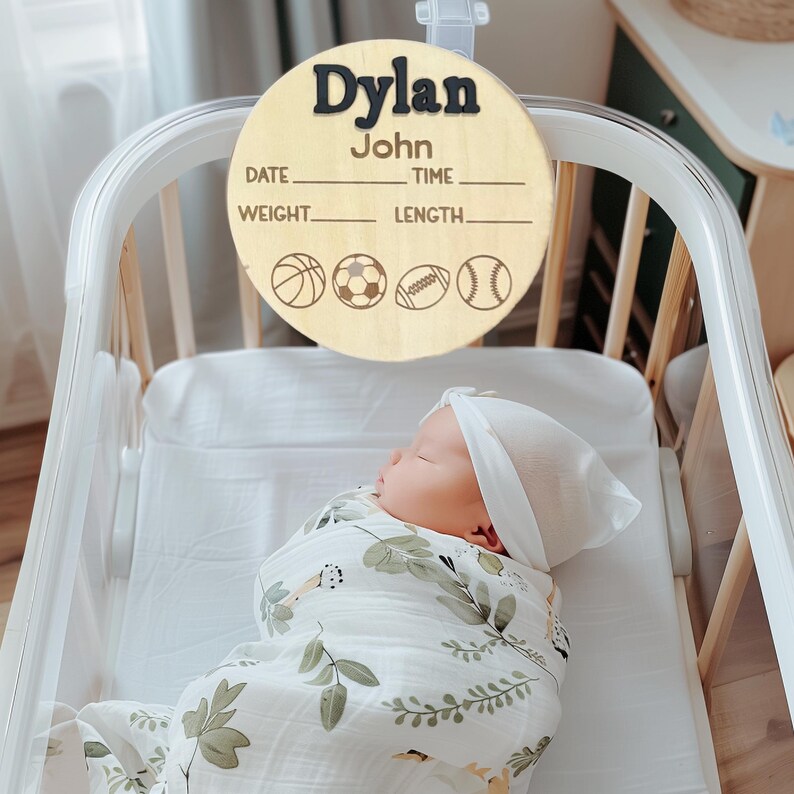 Personalized Baby Stats Sign – Custom Wooden Laser Engraved Baby Birth ...
