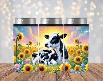 Can Cooler, Can Coozie, Coozies, Koozies, Can Coolers, Handmade, Slim Can Cooler, Gifts for Friends, Cows, Birthday Gift, Gifts for Her