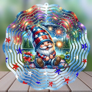 Gnome Wind Spinner Garden Decor Porch Decor Sublimation Handmade