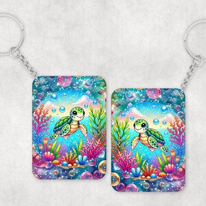 Sea Turtle Keychain Sublimation Handmade