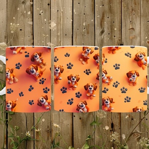Hunde-Muster-Kaffeetasse wickeln