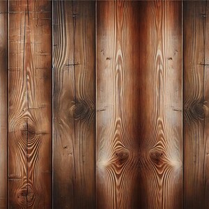 May include: A close-up of a wooden wall with a rustic, weathered look. The wood planks are arranged vertically and have a natural brown color with darker brown knots and grain patterns.