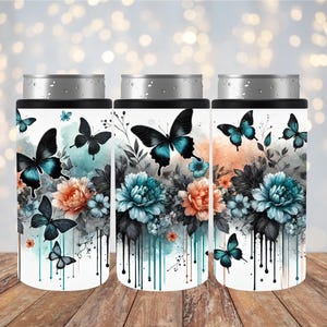Can Cooler, Can Coozie, Coozies, Koozies, Can Coolers, Handmade, Slim Can Cooler, Gifts for Friends, Butterfly, Birthday Gift, Gifts for Her