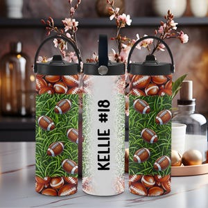 Water Bottle, Custom, Custom Water Bottle, Personalized, Personalized Water Bottle, Football, Football Water Bottle, Personalized Gifts