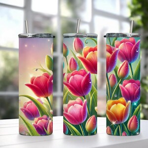 Téléchargement numérique, verre 20 oz, fleurs de tulipes, papier peint pour verre à fleurs fleurs, téléchargement numérique, papier peint pour verre 20 oz, fichier numérique, art numérique, tulipes