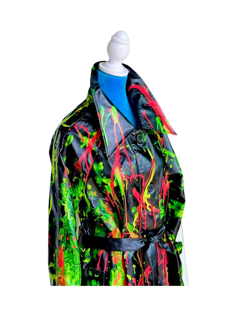Bonded Cotton and Vegan Leather Patchwork Coat