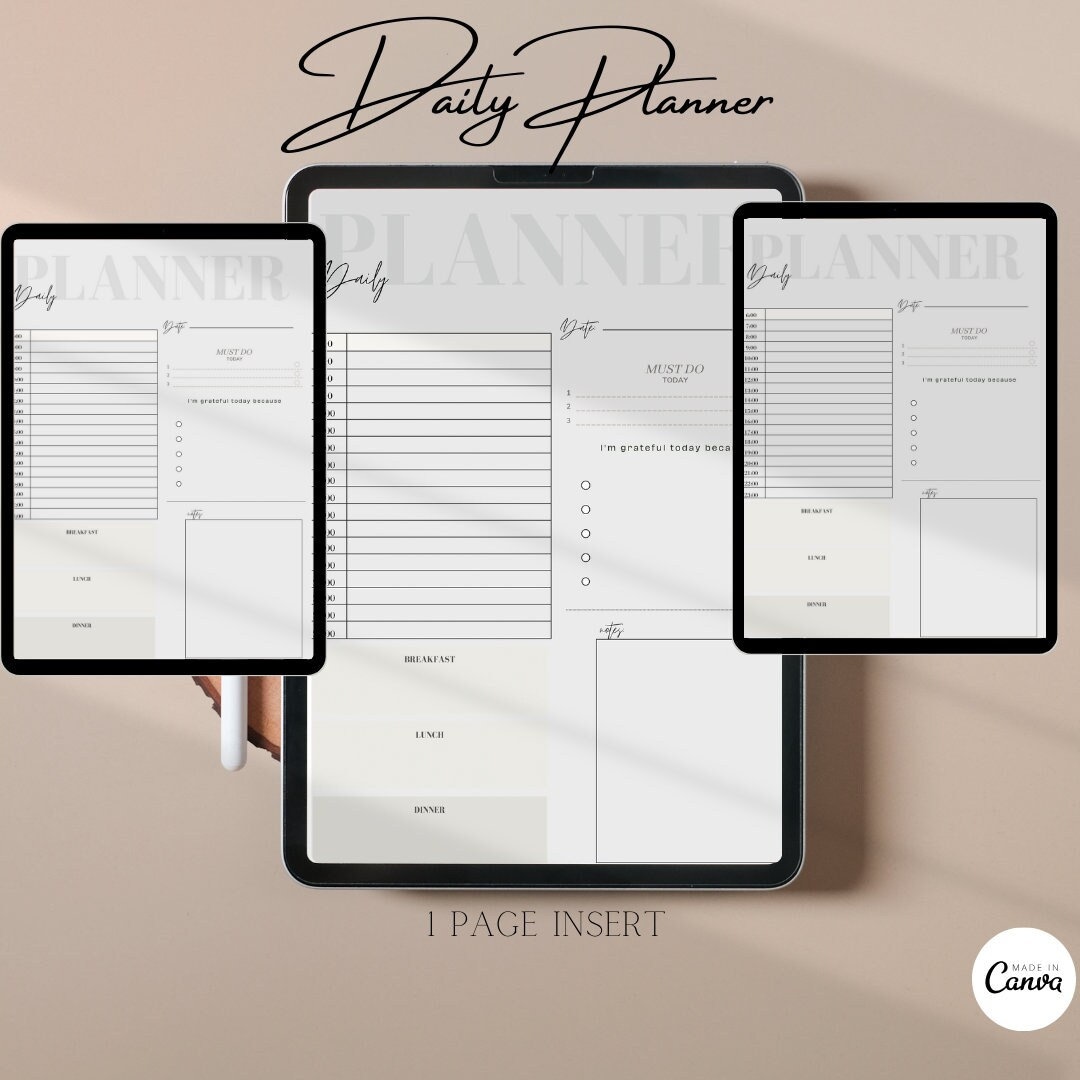Daily Planner Goodnotes Template, Undated, Digital Planner Pdf, Cute Planner, Notability