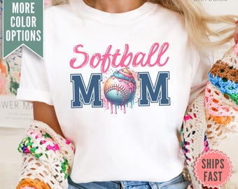 Softball Mom Game Day Comfort Colors® Shirt, Softball Mom Shirt, Softball Drip T-shirt, Softball Drip Mom Shirt Game Day Mom Tee Shirt Gift