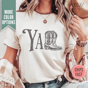 Yall Cowboy Boots Shirt, Comfort Colors Yall Tee, Country Western Graphic Tshirt, cowboy boots shirt for women western graphic tee womens