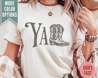 Yall Cowboy Boots Shirt, Comfort Colors Yall Tee, Country Western Graphic Tshirt, cowboy boots shirt for women western graphic tee womens
