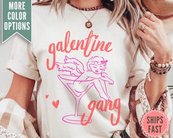 Koszulka na Dzień Galentynek dla kobiet, zabawna koszulka antywalentynkowa, prezent dla grupy Galentine, koszulka walentynkowa dla niej, koszulka dla najlepszej przyjaciółki, koszulka antymiłosna